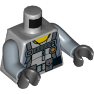 Torso Scuba Suit with Utility Belt with 3 Pouches Front, 2 Pouches Back Print, Sand Blue Arms, Black Hands Hellblaugrau