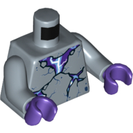 Torso Dark Purple Cracks Print, Sand Blue Arms, Dark Purple Hands Sandblau