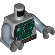 Torso Armor Plates Dark Green Print (Boba Fett), Sand Blue Arms, Dark Bluish Gray Hands Hellblaugrau