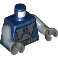 Torso Armor Plates Dark Bluish Gray Print (Pre Vizsla), Sand Blue Arms, Dark Bluish Gray Hands Dark Blue