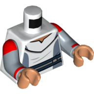 Torso, Sand Blue Accents, Dark Blue Belt, Red Stripes on Arms print, Sand Blue Arms, Nougat Hands Weiß