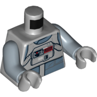 Torso Sand Blue Vest and Bib with Breathing Apparatus Print (AT-AT Driver), Sand Blue Arms, Light Bluish Gray Hands Light Bluish Gray