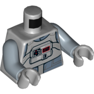 Torso Flight Suit with Chest Panel and Tubes Print, Sand Blue Arms, Light Bluish Gray Hands Hellblaugrau