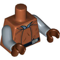 Torso Jacket with Black Belt Print (Captain Panaka), Sand Blue Arms, Reddish Brown Hands Dunkelorange
