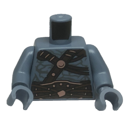 Torso, Rock Pattern, Dark Brown Straps, Belt print, Sand Blue Arms, Sand Blue Hands Sand Blue
