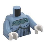 Torso Armor, Silver and Metal Green Panels print, Sand Blue Arms, White Hands Sand Blue