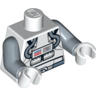 Torso Clone Pilot with Sand Blue Belt and Printed Back Print, Sand Blue Arms, White Hands Weiß