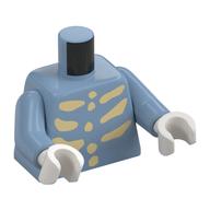 Torso, Tan Ribcage print, Sand Blue Arms, White Hands Sand Blue