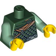 Torso Armor, Silver Scale Mail, Light Brown Straps and Cape Print, Sand Green Arms, Yellow Hands Dark Green