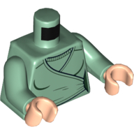 Torso Robe with Undershirt Print, Sand Green Arms, Light Nougat Hands Sand Green