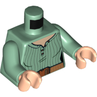 Torso Shirt, Orange Belt Print, Sand Green Arms, Light Nougat Hands Sand Green
