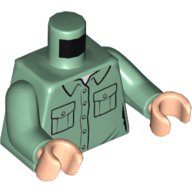 Torso Shirt, Two Pockets Print, Sand Green Arms, Light Nougat Hands Sand Green