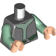 Torso, Silver Chainmail, Sand Green Shirt, Dark Green Belt print, Sand Green Arms, Light Nougat Hands Dunkelblaugrau