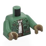Torso, Dark Green Plaid Shirt, Dark Brown Belt, White Shirt print, Sand Green Arms, Dark Tan Hands Sandgrün