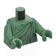 Torso, Dark Green Togo print, Sand Green Arms and Hands Sandgrün