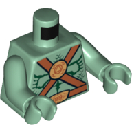 Torso Muscles, Scales, Belts and Medallion Print, Sand Green Arms and Hands Sandgrün