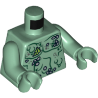 Torso Bare Chest with Marine Growth Print, Sand Green Arms and Hands Sandgrün