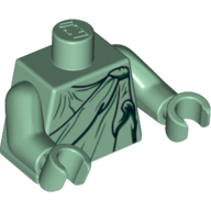 Torso Robe / Toga with Black and Dark Green Details Print (Lady Liberty), Sand Green Arms and Hands Sandgrün