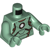 Torso Armor, Reddish Brown Plates, White Circle on Chest (ARC Reactor) Print, Sand Green Arms and Hands Sandgrün