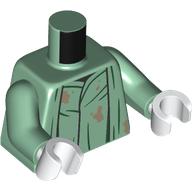 Torso, Robe, Dark Green Trim print, Sand Green Arms, White Hands Sandgrün