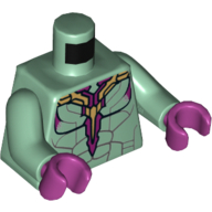 Torso Armor, Muscles with Gold and Magenta Print (Vision), Sand Green Arms, Magenta Hands Sand Green