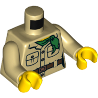 Torso Shirt, Pockets, Green Neckerchief, Brown Belt '2016 The LEGO Store San Francisco Centre' print with Tan Arms, Yellow Hands Beige