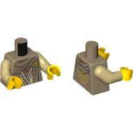Torso, Dark Tan Cape, Robe with White Trim, print, Tan Arms, Yellow Hands Dark Tan