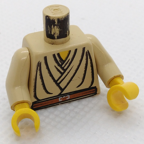 Torso Layered Shirt, Brown Belt Print, Tan Arms, Yellow Hands Tan