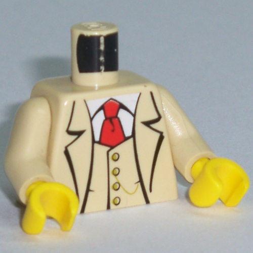 Torso Suit Jacket with Vest and Red Tie Print (Gent), Tan Arms, Yellow Hands Tan