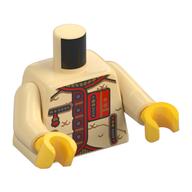 Torso, Jacket, Red/Dark Red Trim, Zippers print, Tan Arms, Yellow Hands Beige