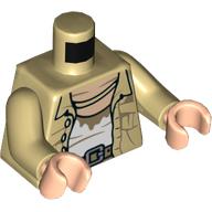 Torso Shirt, Open over Greased White Shirt, Belt, Necklace print, Tan Arms, Light Nougat Hands Beige
