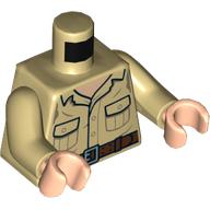 Torso Shirt, Pockets, Dark Brown Belt print, Tan Arms, Light Nougat Hands Tan