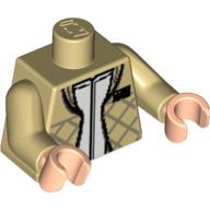 Torso Checkered Jacket with White Undershirt Print (Leia), Tan Arms, Light Nougat Hands Tan