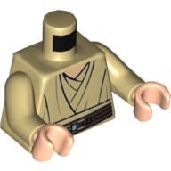 Torso Robe, Light Nougat Neck, Reddish Brown Belt Print, Tan Arms, Light Nougat Hands Tan