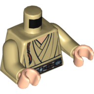 Torso Robe, Brown Belt Print and Padawan Braid Print, Tan Arms, Light Nougat Hands Tan