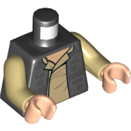Torso Jacket, Pockets and Shirt, with Back Pockets Print (Han Solo), Tan Arms, Light Nougat Hands Schwarz