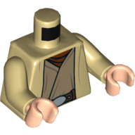Torso Robe, Dark Tan Undershirt and Belt with Buckle and Pouch Print, Tan Arms, Light Nougat Hands Tan