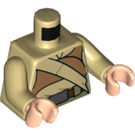 Torso Robe, Dark Orange Crop Top and Tan Diagonal Belt Print (Resistance Soldier), Tan Arms, Light Nougat Hands Tan