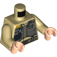 Torso Jacket with Dark Tan Belts Print (Rebel Trooper), Tan Arms, Light Nougat Hands Tan