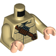Torso Shirt, Brown Shoulder Belt with Darts Print, Tan Arms, Light Nougat Hands Beige