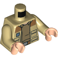 Torso Jacket, Pockets, Dark Orange Belt, Dark Tan Shirt Print, Tan Arms, Light Nougat Hands Tan