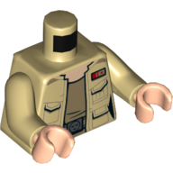 Torso Jacket with Pockets over Dark Tan Undershirt Print, Tan Arms, Light Nougat Hands Tan