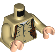 Torso Shirt, Pockets, Reddish Brown Holster, Gun Print, Tan Arms, Light Nougat Hands Beige