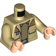 Torso Jacket with Medium Nougat Shoulders, over Dark Tan Undershirt Print, Tan Arms, Light Nougat Hands Tan