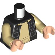 Torso, Jacket with Pockets, Tan Shirt with Crinkles print, Tan Arms, Light Nougat Arms Schwarz