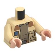 Torso, Rebel Trooper Uniform, Jacket, Badge, Pockets, Nougat Belt, Dark Tan Shirt print, Tan Arms, Light Nougat Arms Beige