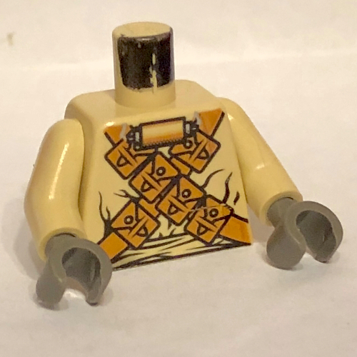 Torso Robe, Breathing Apparatus, Cross Bandoliers Print (Tusken Raider), Tan Arms, Dark Gray Hands Beige