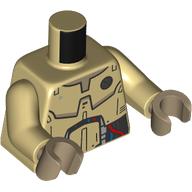 Torso, Droid Paneling, Red/Blue/Silver Wires print, Tan Arms, Dark Tan Hands Beige