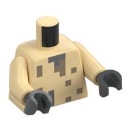 Torso, Pixelated Dark Bluish grey/Dark Tan Spots print, Tan Arms, Dark Bluish Gray Hands Beige