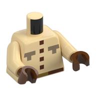 Torso, Pixelated Shirt, Reddish Brown Buttons, Belt, Dark Tan Buttons print, Tan Arms, Reddish Brown Hands Beige
